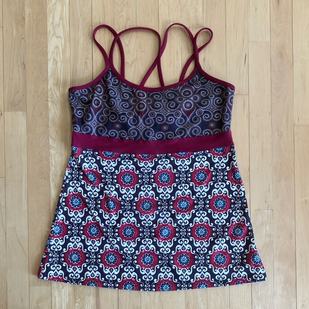 Prana Kaley tunic yoga pilates activewear top brown red XL extra-large
